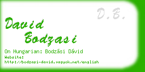 david bodzasi business card